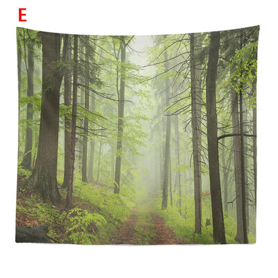 

Toponeto Misty Forest Tapestry Wall Hanging Nature Landscape Tapestry Sunshine Through Tree Tapestries For Bedroom Living Room