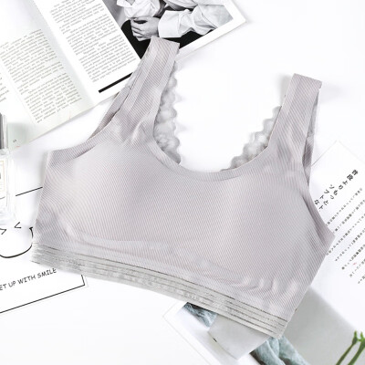 

Women Push Up Bra Padded Tank Top Seamless V-neck Sexy Lace Underwear Hollow Back Bra Top