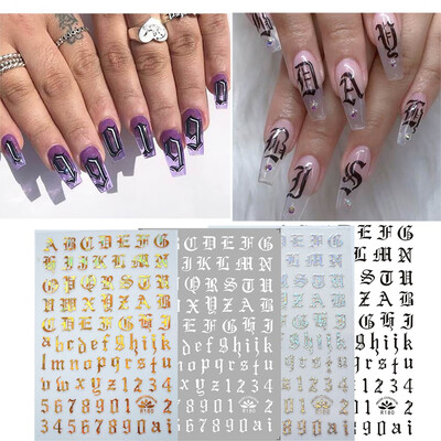 

Gobestart Ultra thin gummed black&white gold&silver nail art supplies nail sticker