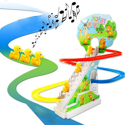 

YIWULAYellow Duck Electric Light Music Amusement Electric Climb Stairs Track Toy