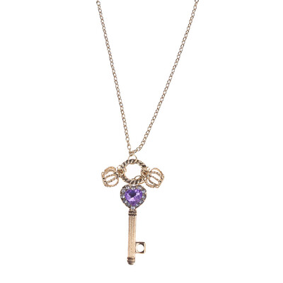

New High Quality The Latest Explosion Models Korean Version of The Long Section of Love Crown Key Necklace Sweater Chain