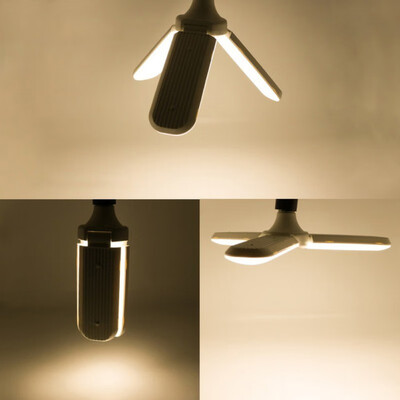 

45W LED Bulb Super Bright Folding Fan Blade Angle Adjustable Ceiling Lamp For Home Energy Saving Lamp E27