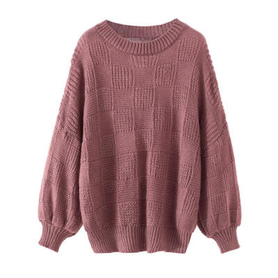 

Warm Women Sweater Long Sleeve Base Knit Sweater Loose Tops Plus Size