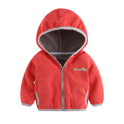 

Girls casual thick woolen coats Childrens Sweater Fleece Jacket Boys Casual Outwear Zipper Hooded Childrens clothes