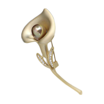 

Fashion Women Shell Pearl Flower Brooch Brooch Pin Wedding Bridal Luxury Rhinestone Brooch