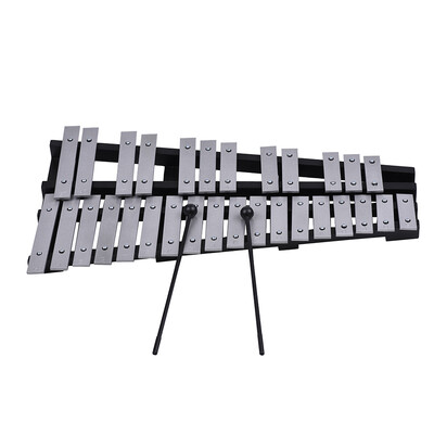 

Foldable 30 Note Glockenspiel Xylophone Wooden Frame Aluminum Bars Educational Percussion Musical Instrument Gift with Carrying Ba