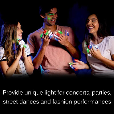 

Fashion LED Finger Beams Finger Ring Rainbow Color Lights Beam Toy for Birthday Christmas Halloween Party 10PCSlot 3 red 3 blu