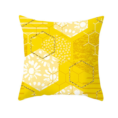 

〖Follure〗Yellow Polyester Pillow Case Sofa Car Waist Throw Cushion Cover Home Decoration