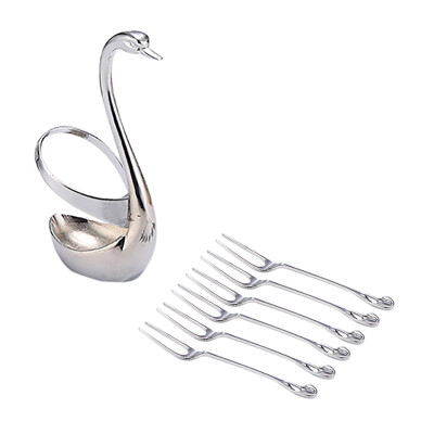 

Stainless Steel Swan Dinnerware Set Tableware Set Fruit Dessert Cutlery Set For Swan Base Holder Cutlery Set Ornament