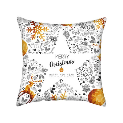 

〖Follure〗Gold Merry Christmas Pillow Cases Nordic Sofa Cushion Cover Home Decoration