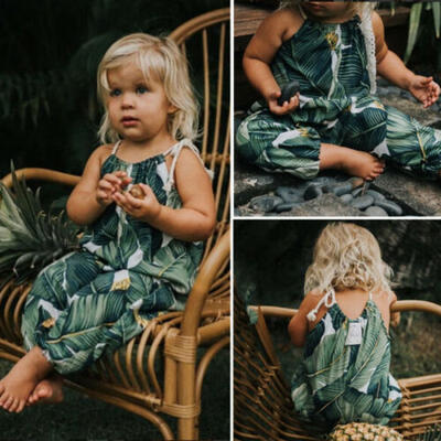 

Toddler Kids Baby Girls Floral Print Romper Jumpsuit Outfit Clothes Summer UK