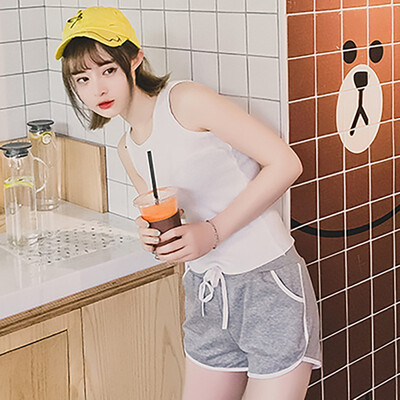 

Woman Summer Casual Shorts Plus Size High Waist Shorts Female Black White Loose Beach Sexy Short Solid Color