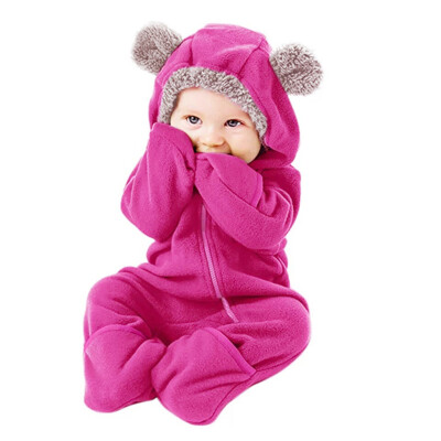 

New Born Baby Clothes 2019 Winter Baby Boy Girl Romper Cute Cartoon Hooded Jumpsuit Casual Overalls For Children Kids Outerwear