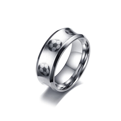 

Men Fashion Stainless Steel Football Ring Football Team Stainless Steel Men Ring
