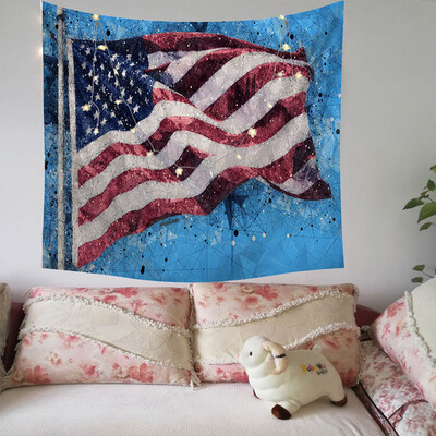 

Gobestart Independence Day Print Family Tapestry Light String Combination Wall Decor15x2m