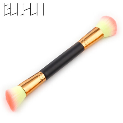 

GUJHUI Professional Double Head Makeup Brushes Women Blush Powder Brush Synthetic Hair Slanted Head Makeup Brush 4137