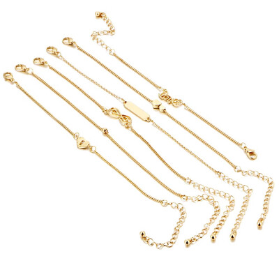

6 PCS\set Fashion Heart Love Anklet Bracelets Foot Chain for Women Girl