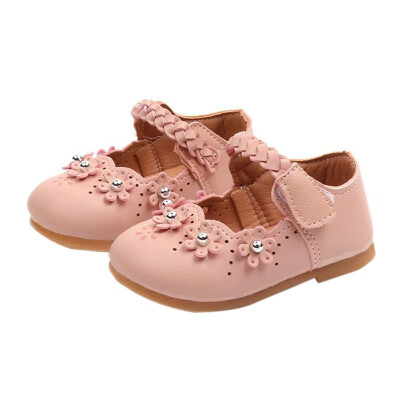 

Spring Autumn Newborn Baby Girls Soft-Soled Non-Slip Petals Small Leather Kids Female Children Shoes Pink White 0-4Y