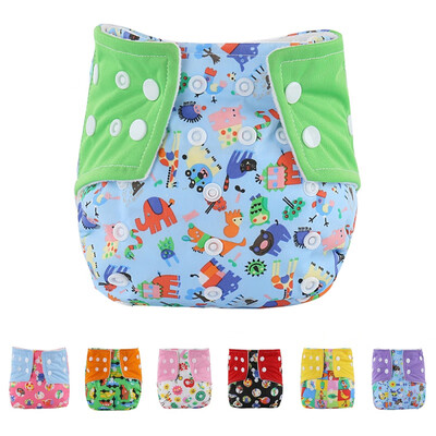 

5-15kg Washable Baby Cloth Diaper Cover Waterproof Cartoon Print Baby Diapers Reusable Cloth Nappy Suit