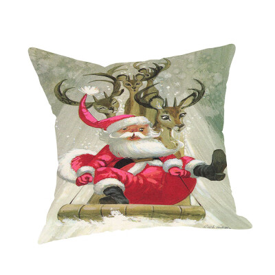 

JPGIF Cotton Linen Christmas Xmas Socks Pillow Case Throw Cushion Cover Home Decor