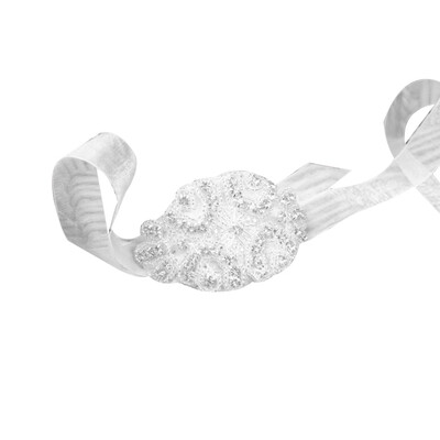 

Women Rhinestone Bracelet White Ribbon Wedding Prom Girls Wristband Wrist Chain Crystal Jewelry