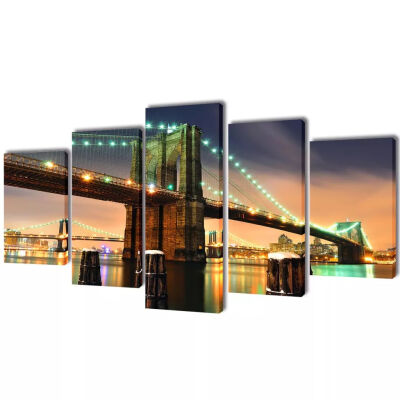 

Canvas Wall Print Set Brooklyn Bridge 79" x 39