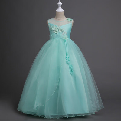 

5-16 Years Teens Party Prom Dress Wedding Flower Girl Dress Kids Girls Elegant Princess Sleeveless Pageant Formal Long Dress