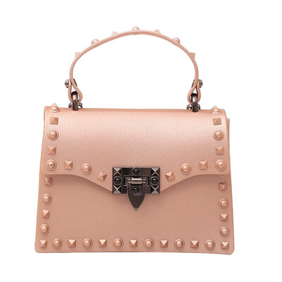 

Fashion Women Solid Color Rivet Flap Tote Handbag Crossbody Shoulder PVC Bag