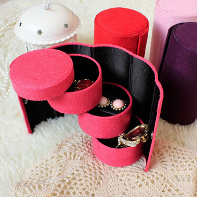 

3 Layers Jewelry Cylinder Storage Box Accessories For Necklace Jewelry Earring Makeup Organizer Container Box