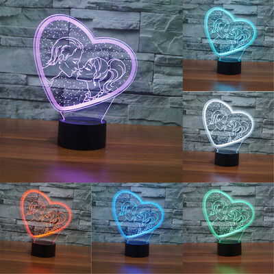 

〖Follure〗3D illusion Visual Night Light 7 Colors Change LED Desk Lamp Bedroom Home Decor