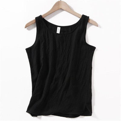 

Fashion Solid Color Women Tank Tops Sleeveless Sexy Casual Tops Korean Female Ladies Cotton Linen Vest -XL regata feminina