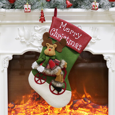 

Toponeto Candy Bag Christmas Gifts Tree Ornament Stocking Santa Claus Snowman Sock Decor