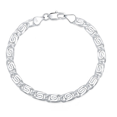 

Fashion Silver Jewelry Hammered Link Chain Bracelets Friendship Bracelets