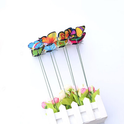 

PVC Butterfly Insert Pole Garden Decoration Simulation Butterfly Insert Pole Color Butterfly Crafts
