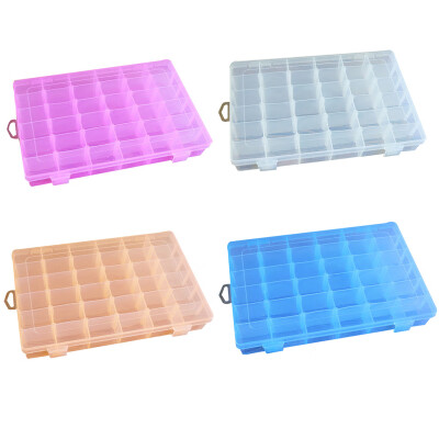 

36 Slots Clear Plastic Rhinstone Beads Holder Storage Box Nail Art Manicure Tools Jewelry Display Case Organizer