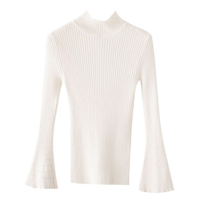 

Sweater bottoming half-high collar Autumn Winter Korean sweater women Long-sleeve Solid Turtleneck Knitted Sweater Pullover Slim