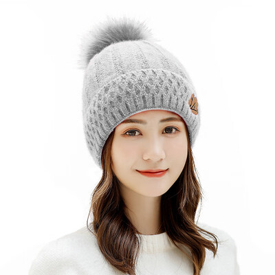 

2019 autumn&winter hat womens hair ball hair wool hat tide hundred han version of the warm hat maple hair knitted hat