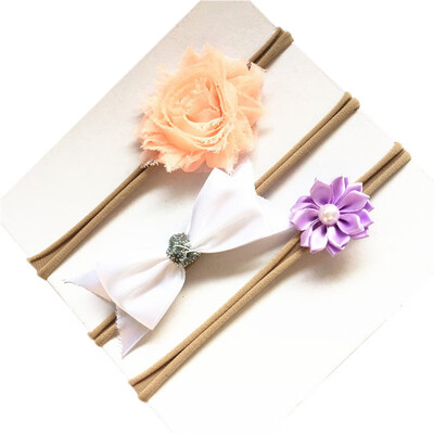 

New Childrens Hair Band Baby Princess Elastic Flower No Trace Cute Baby Skinny Stretchy Headdress Bowknot Chiffon Flower Suit