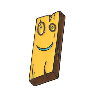 

Exquisite Life Essential Creative Cartoon Villain Wood Yellow Wooden Brooch Badge Brooch Enamel Pin