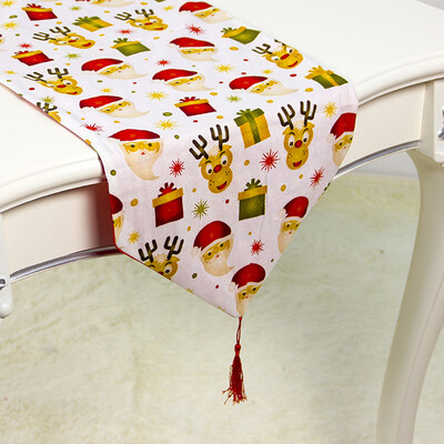 

1pc Christmas Table Runner Xmas Tablecloth Home Party Holiday Ornaments 35x180cm
