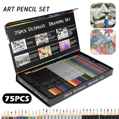 

75PCS Professional Wooden Colored Pencils Set Artist Painting Sketching Wood Color Pencil School Art Supplies