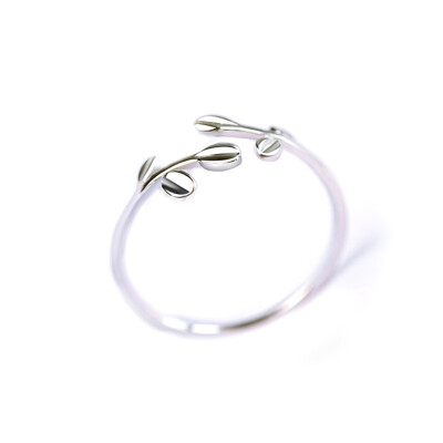 

Silver Plated Rings Branch Tree Leaves Simple Index Finger Open Rings Hot Sale