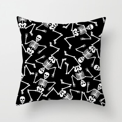 

18&39&39 New Halloween Pillowcase Ghost Witch Pumpkin Cushion Cover Skull Throw Pillow Case Decor