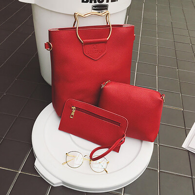 

Tailored Fashion Women Retro Cat Ears Shoulder Bag Crossbody 3 Piece Set Composite Bag