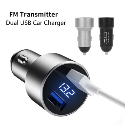 

FM Transmitter Dual USB Car Charger 2 Port LCD Display 12-24V