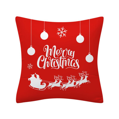 

Tailored Christmas Pillow Case Glitter Polyester Sofa Throw Cushion Cover Home Decor