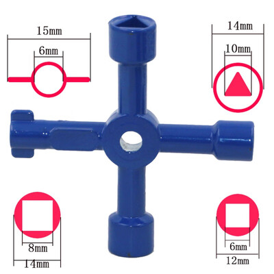 

Universal Cross Utilities Key for Train Electrical Elevator Cabinet Valve Cupboard Cabinet Alloy Opening Key Open End Wrench