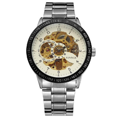 

Winner 8085 Men Fashion Automatic Mechanical Business Wrist Watch Luxury Fashion Military Watch Men Skeleton Dial Stainless Steel