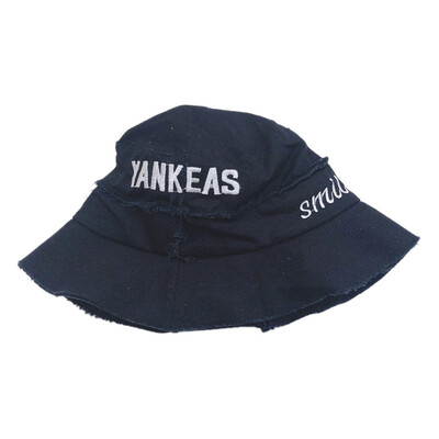 

Childrens Toddler Kids Casual Fashion All-match Raw Edge Stitching Letters Embroidery Decoration Bucket Hat Cap