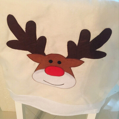 

Tailored Santa Claus Chair Set Christmas Decoration Family Elk Chair Chair Cover